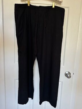 Men's Black Drawstring Linen Pants